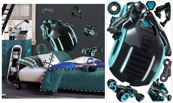 Tron - Legacy Light Cycle Glow in Dark Sticker Decal Set