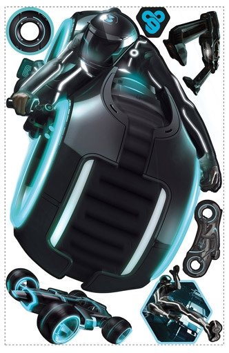 Tron - Legacy Light Cycle Glow in Dark Sticker Decal Set - Image 2